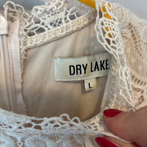 Dry Lake, Women's Romance Dress, High Neck,Fit & Flare, Cream Lace, SZ L - Picture 8 of 8